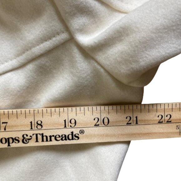 Guess Trench Coat NWOT Wool Off-White Lined Double Breasted w Collar, size XL - Picture 10 of 13